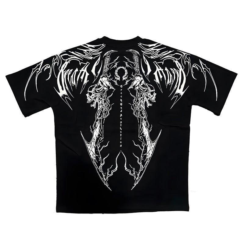 American Printed Sports Fitness Cotton Short Sleeve