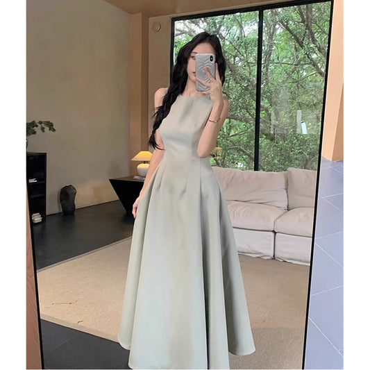 French Style Elegant Sleeveless Vest Waist Slimming Dress