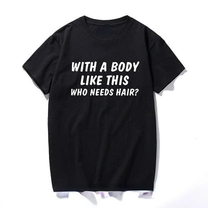 Plus Size Men's Cotton Short-sleeved Summer English Letter Printed T-shirt Top Men