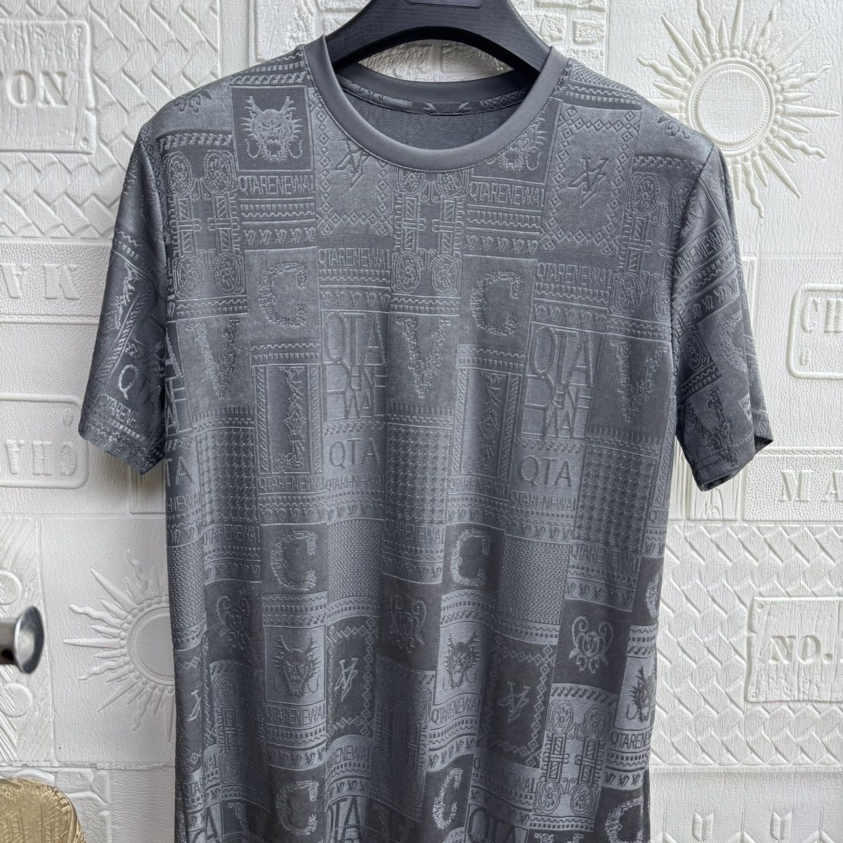 New Ice Silk Men's Short Sleeve All-match Fashion Round Neck