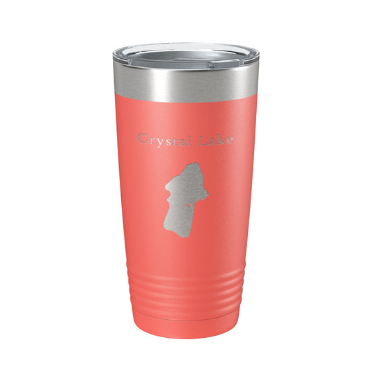 Crystal Lake Map Tumbler Travel Mug Insulated Laser Engraved Coffee Cup California 20 oz-20