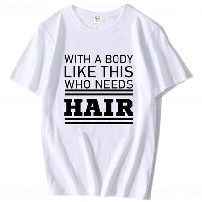 Plus Size Men's Cotton Short-sleeved Summer English Letter Printed T-shirt Top Men