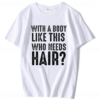 Plus Size Men's Cotton Short-sleeved Summer English Letter Printed T-shirt Top Men