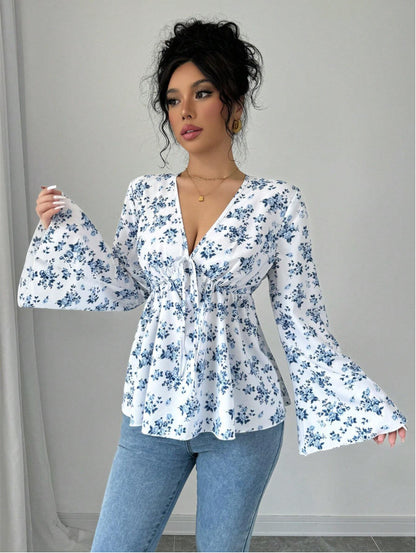 Women's High Waist Floral Cute Youth-looking Printed Top