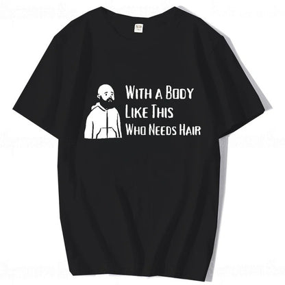 Plus Size Men's Cotton Short-sleeved Summer English Letter Printed T-shirt Top Men